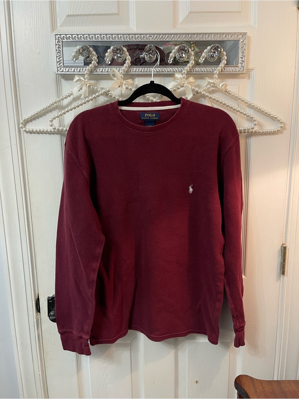 Polo by Ralph Lauren Men's Crewneck Thermal Sweater - Wine